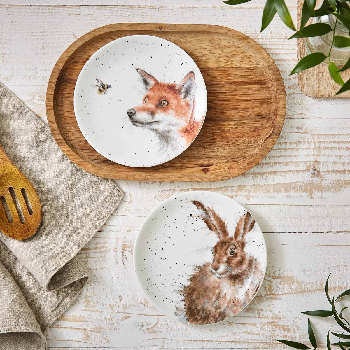 Wrendale Designs Fox & Hare Coupe Side Plate image number null